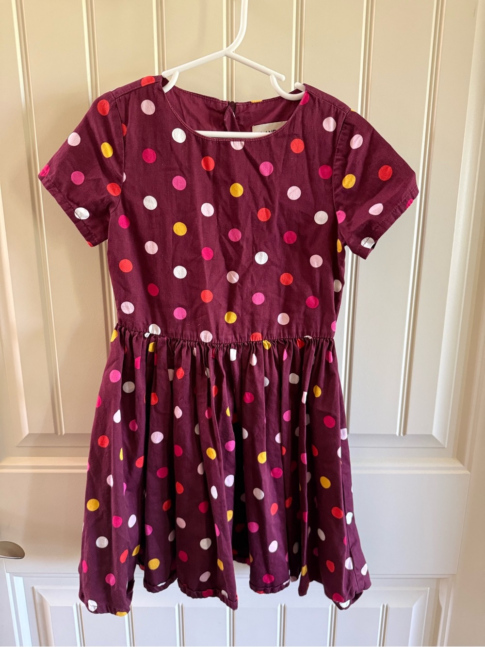 Girls' Land’s End Burgundy Polka Dot Cotton Dress size 6